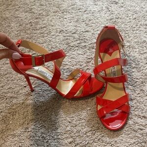 Jimmy Choo Vibrant Red Patent Heels